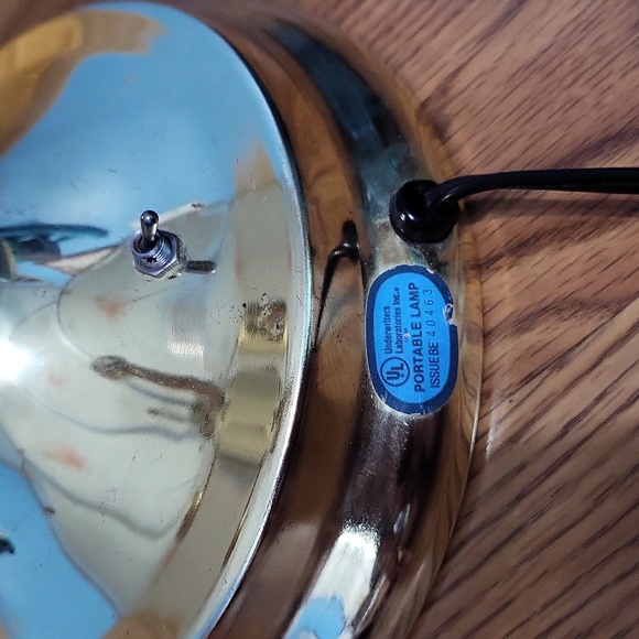 22" brass floral portable glass lamp Underwriters Laboratories Inc vintage - Picture 5 of 10